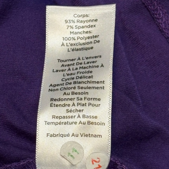 Talbots Vibrant Purple Blouse with Sheer Textured Sleeves size Large - Picture 6 of 12